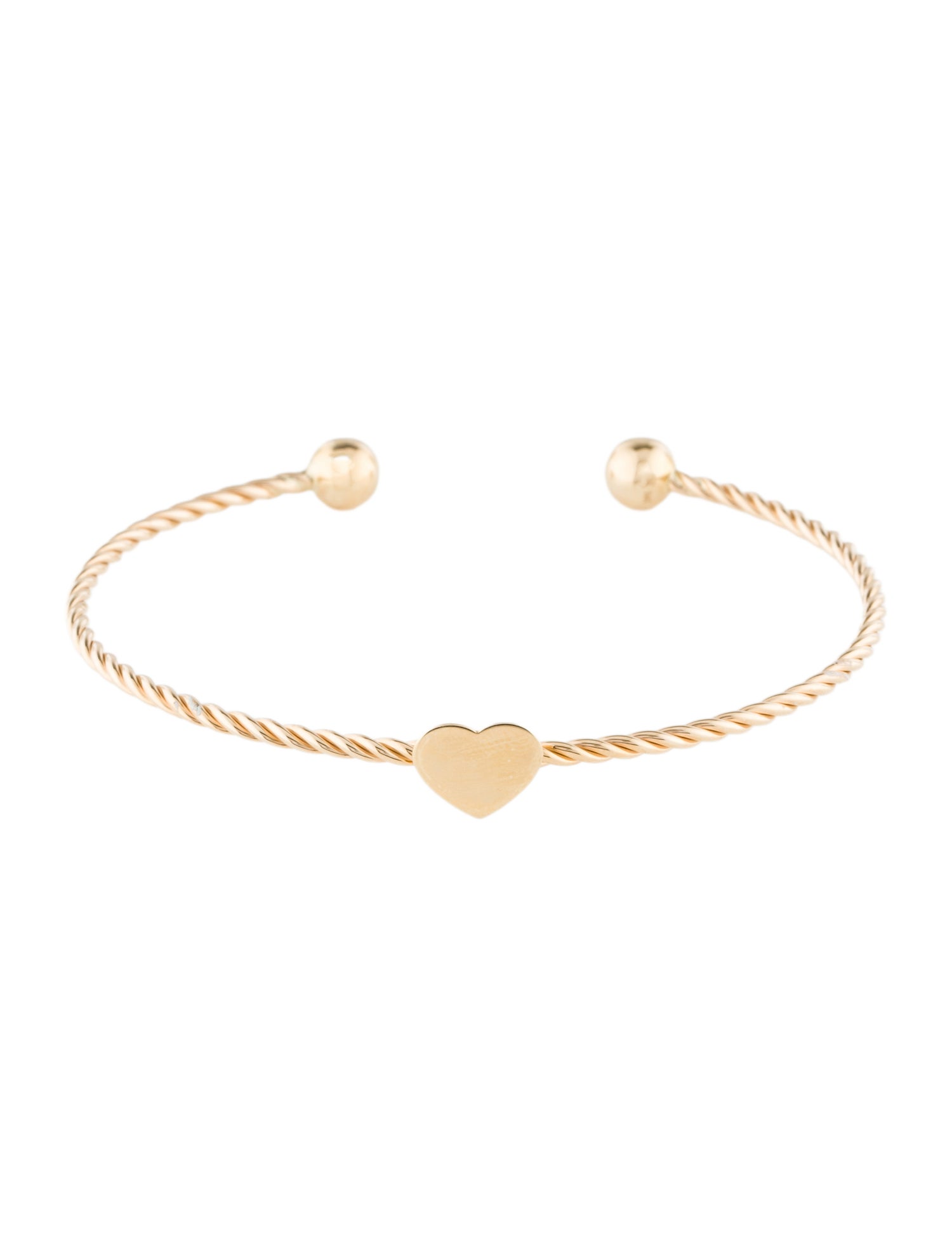 Bracelet 14K Heart Cuff Bracelet