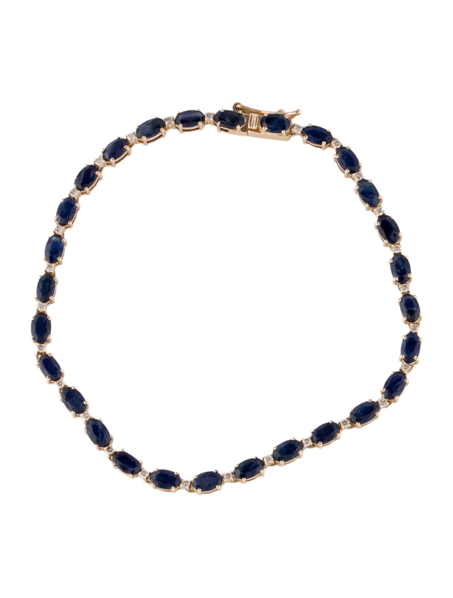 Bracelet 14K Sapphire & Diamond Link Bracelet