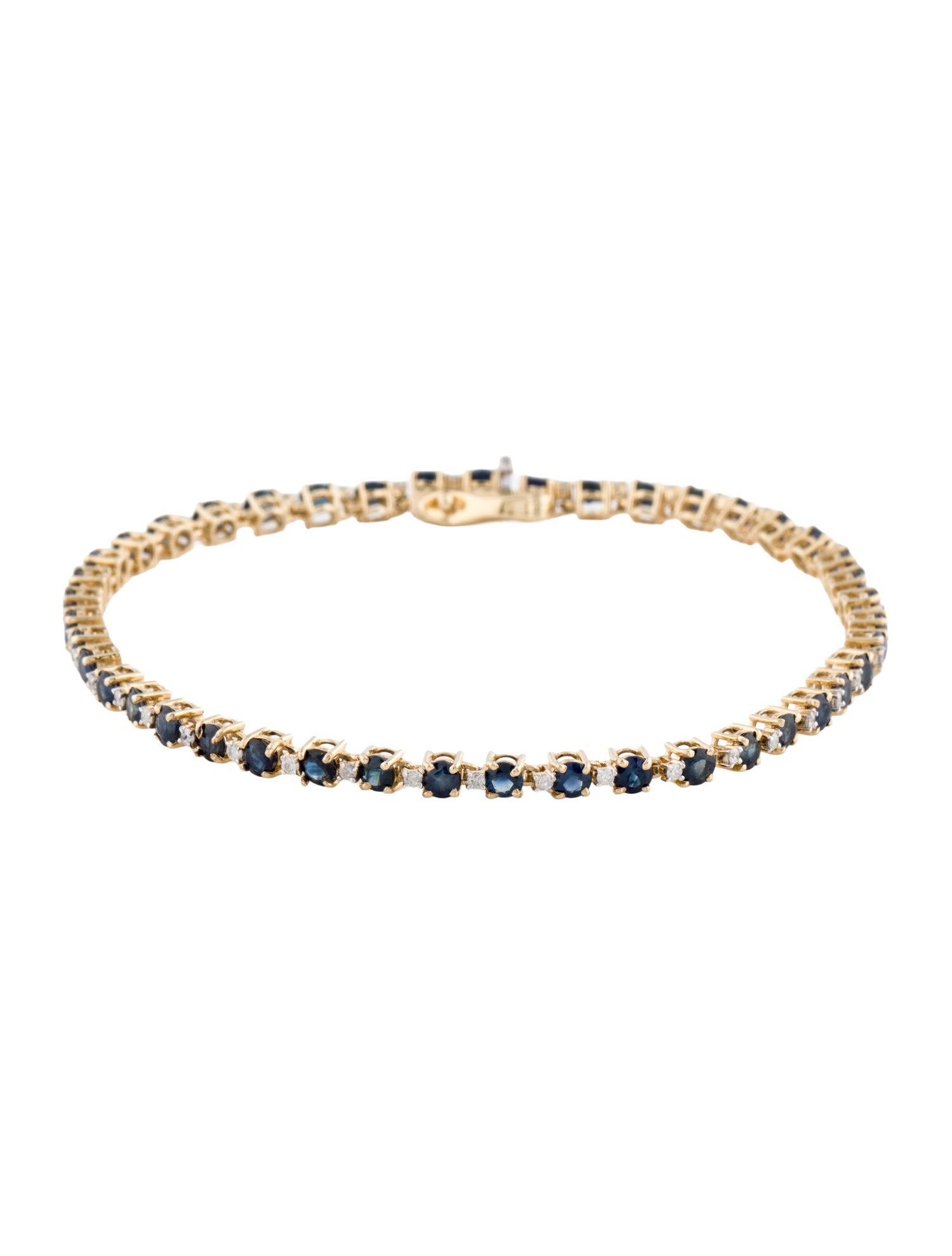 Bracelet 14K 7.25ctw Sapphire & Diamond Tennis Bracelet