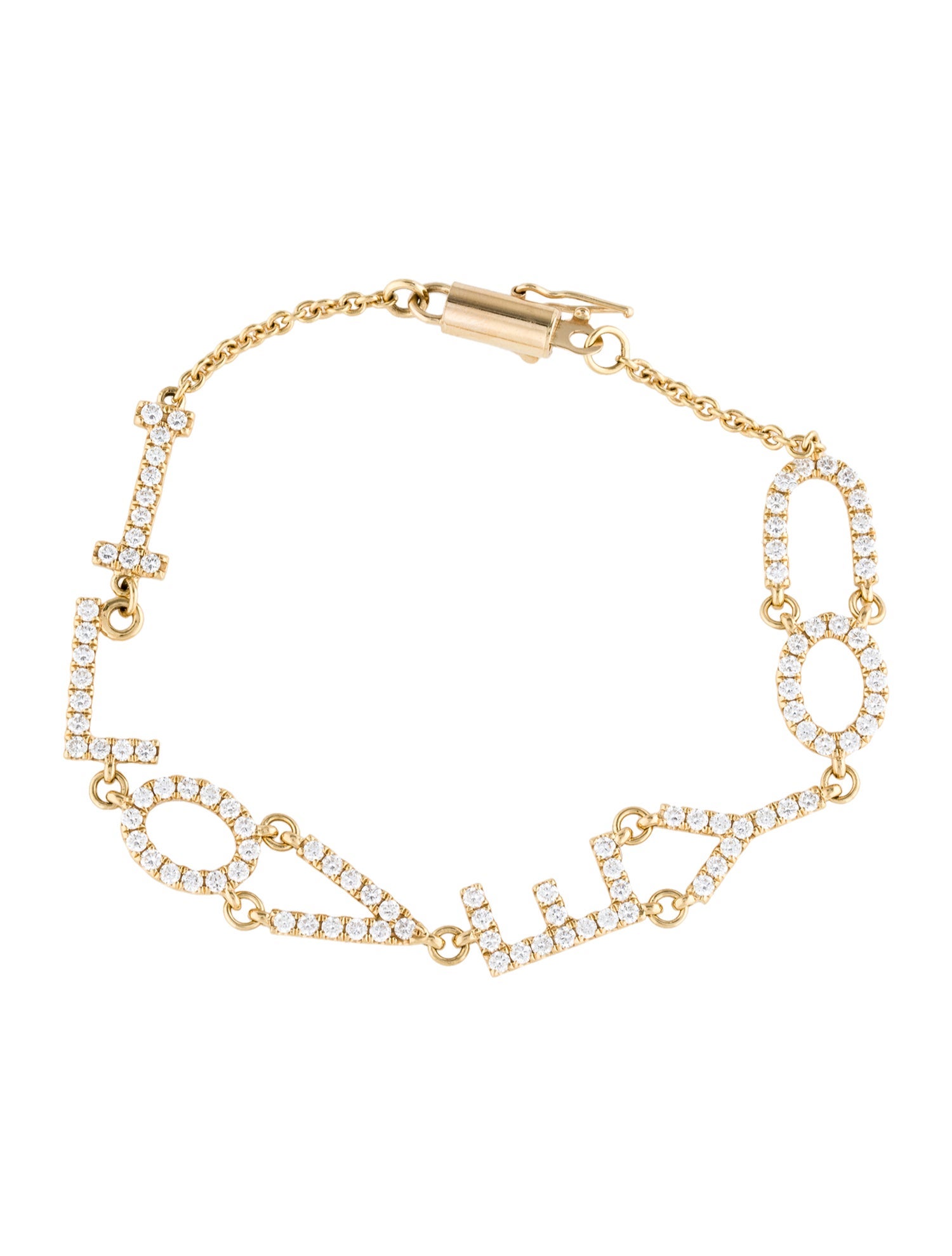Bracelet 14K 1.21ctw Diamond 'I Love You' Bracelet