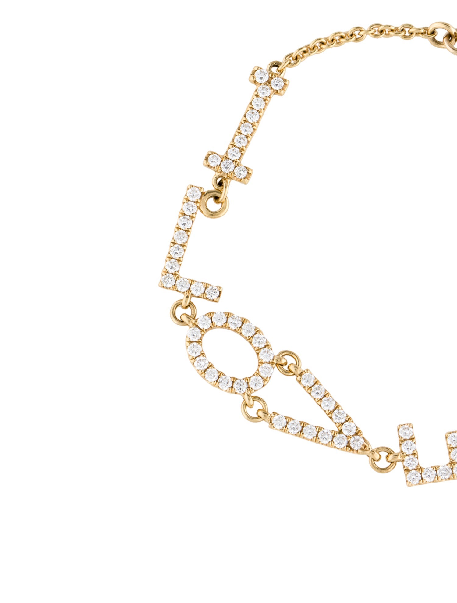 Bracelet 14K 1.21ctw Diamond 'I Love You' Bracelet