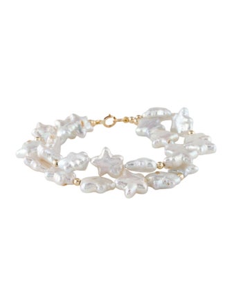 Bracelet 14K Pearl Star Double Strand Bead Bracelet