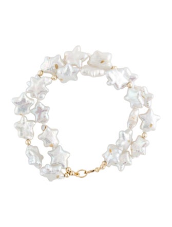 Bracelet 14K Pearl Star Double Strand Bead Bracelet