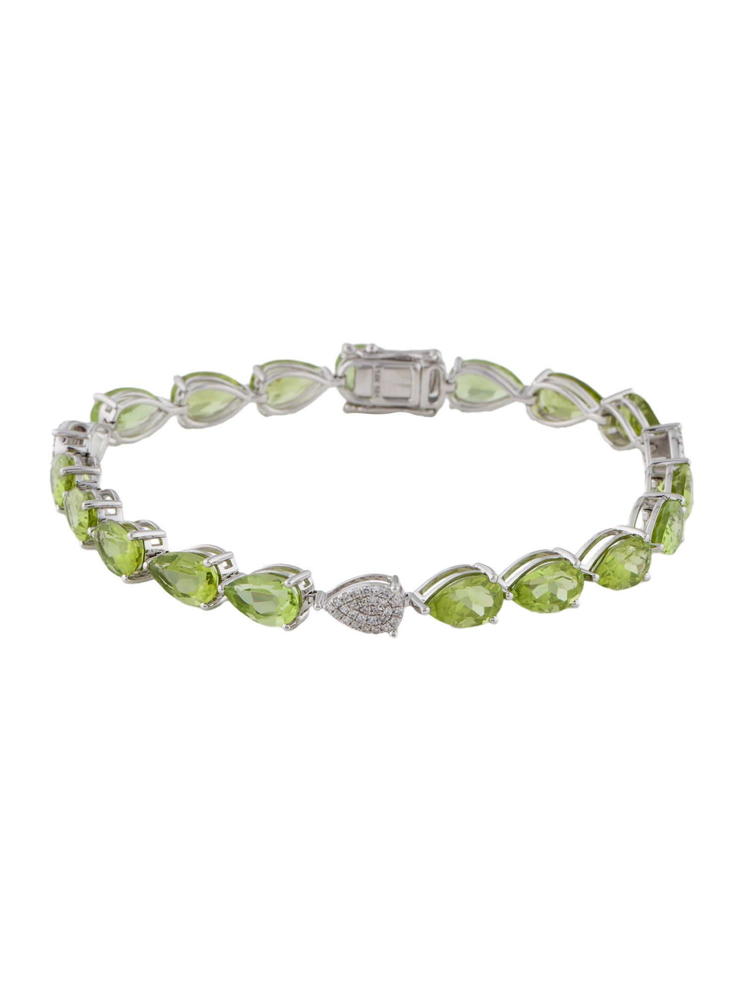 Bracelet 14K 15.13ctw Peridot & Diamond Link Bracelet
