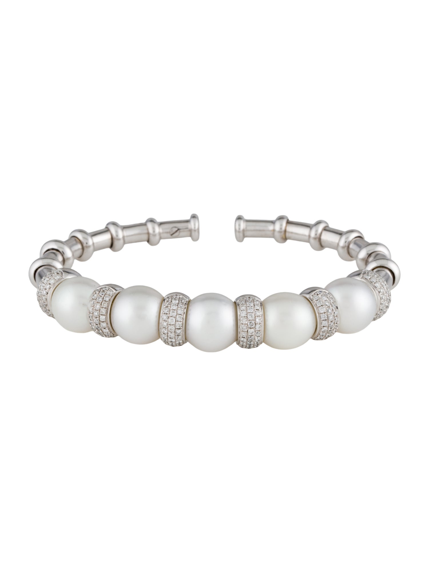 Bracelet 18K Pearl & Diamond Cuff