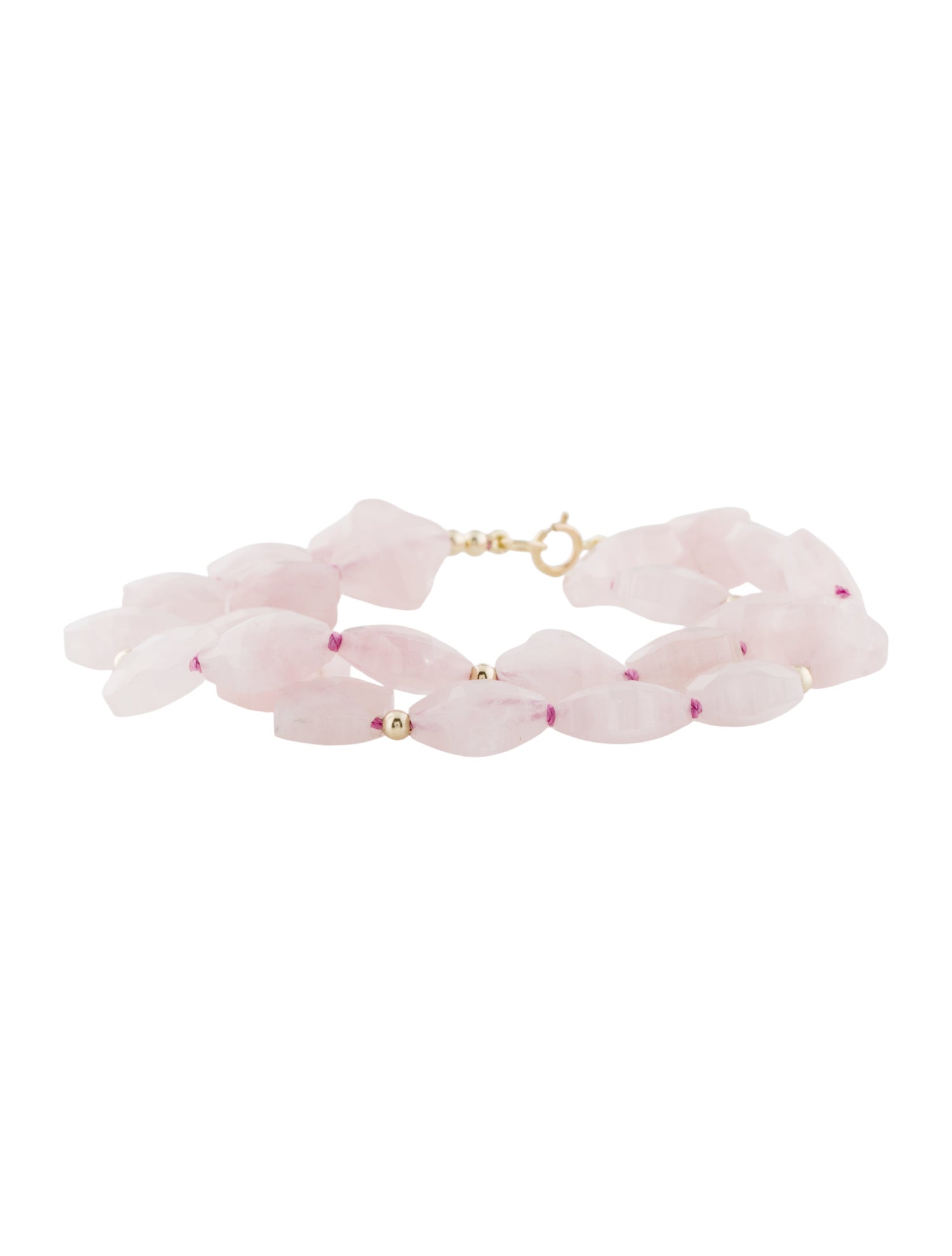 Bracelet 14K Rose Quartz Double Strand Bead Bracelet