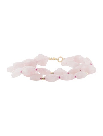 Bracelet Bead 14K Rose Quartz Double Strand