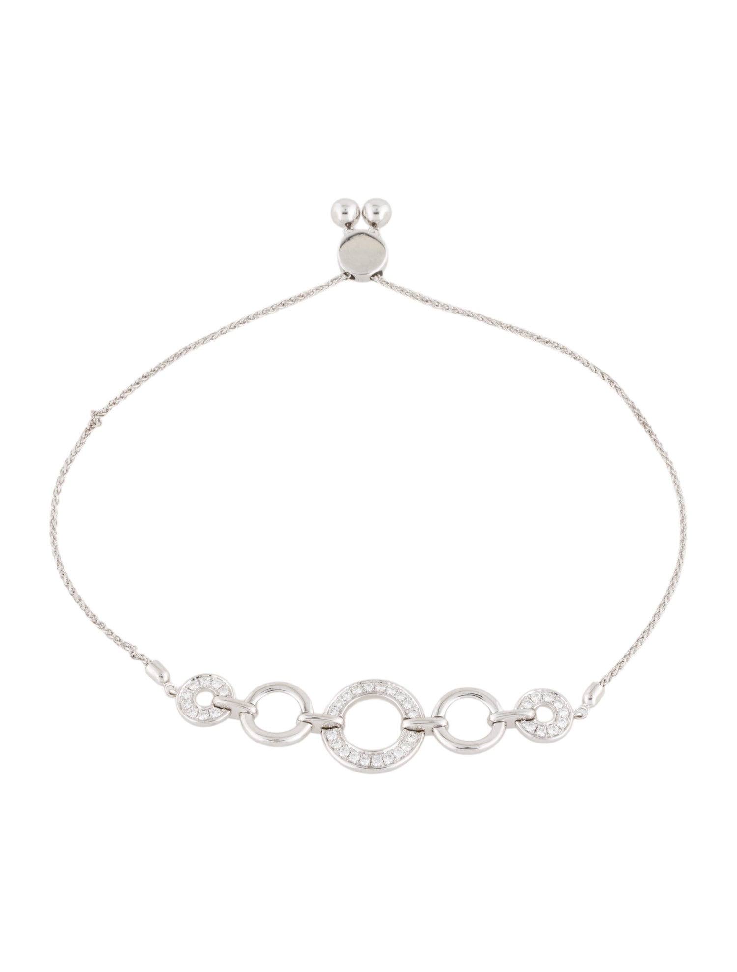 Bracelet 14K Diamond Circle Station Bolo Bracelet