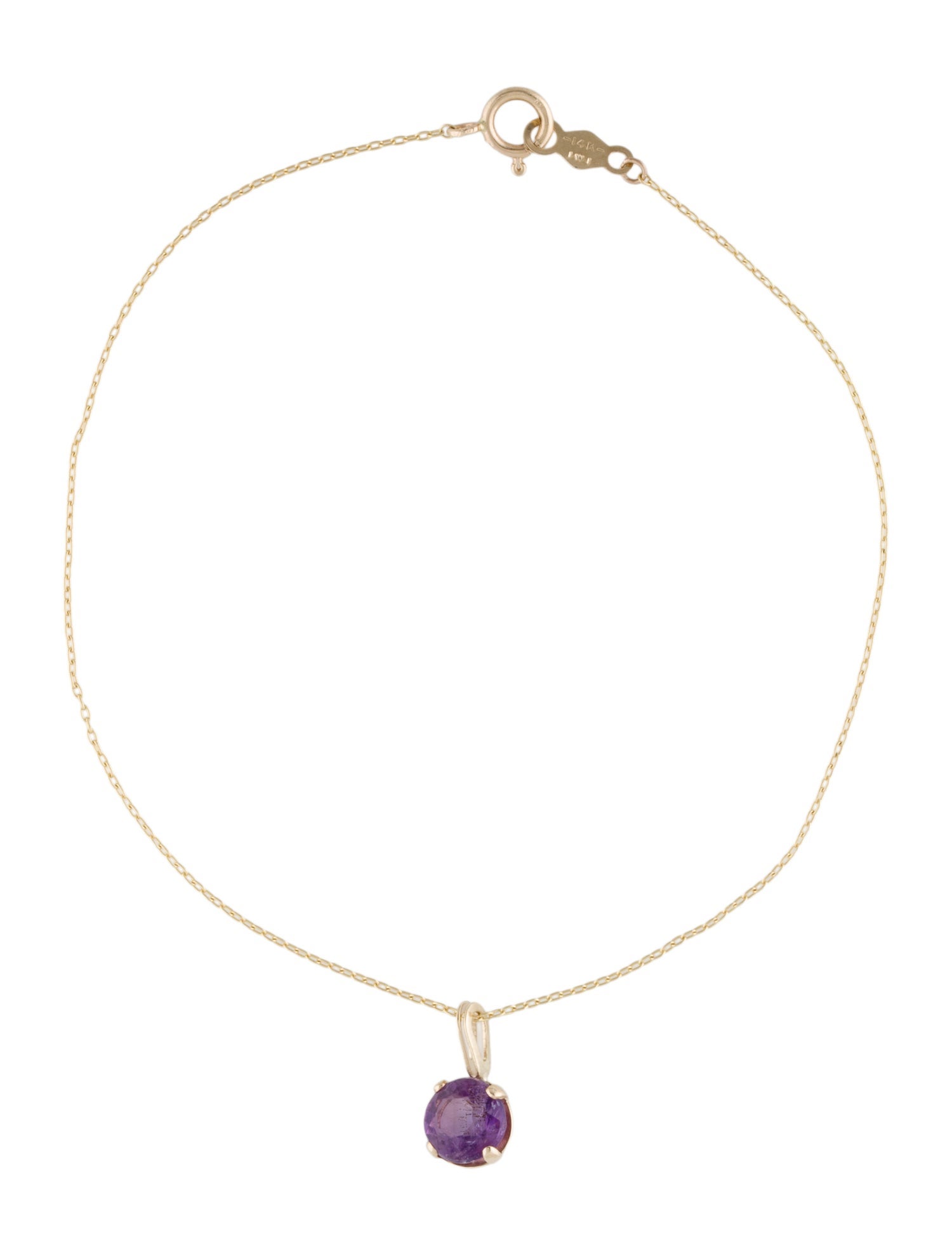 Bracelet 14k Amethyst Charm Bracelet