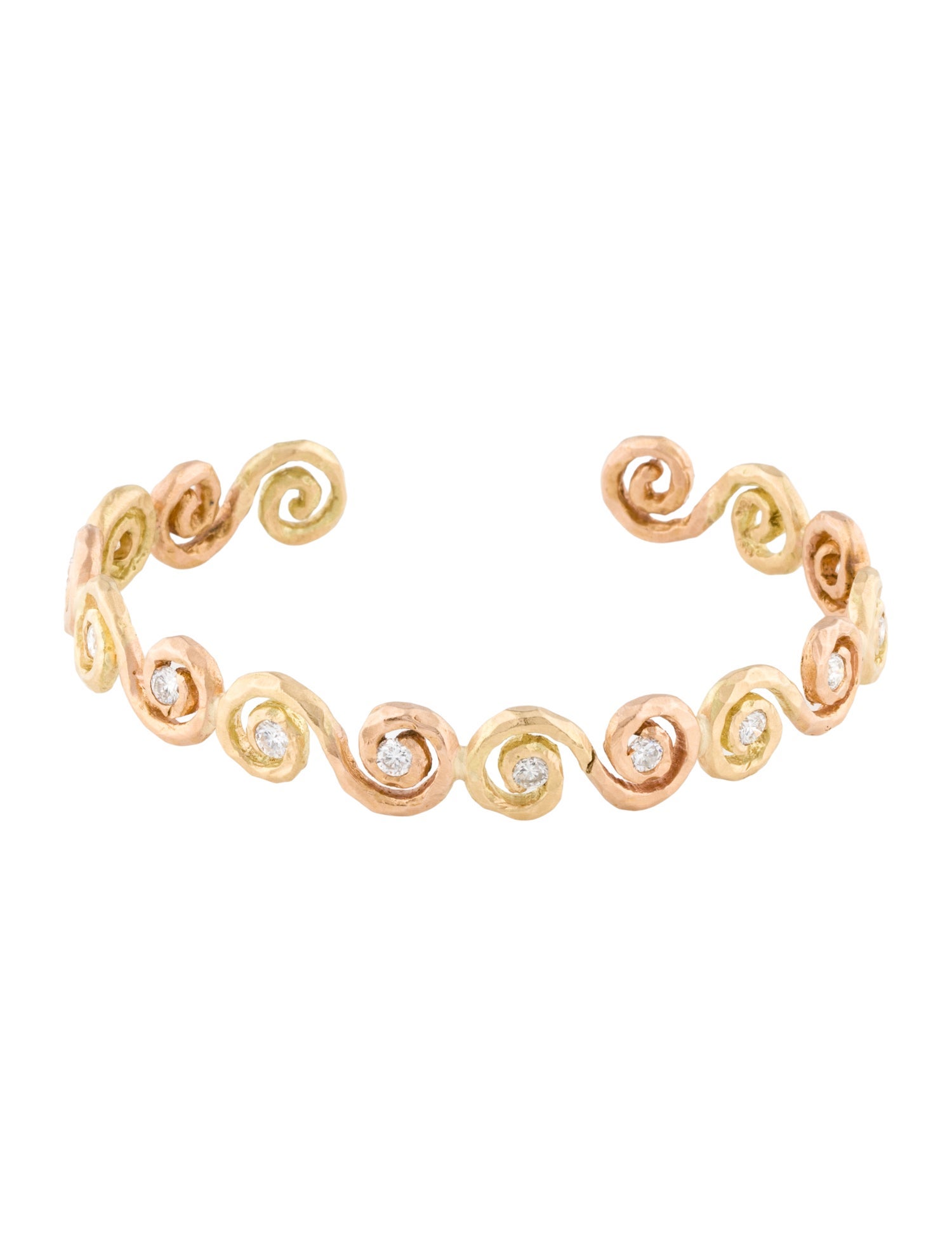 Bracelet 18K 1.02ctw Diamond Wave Cuff