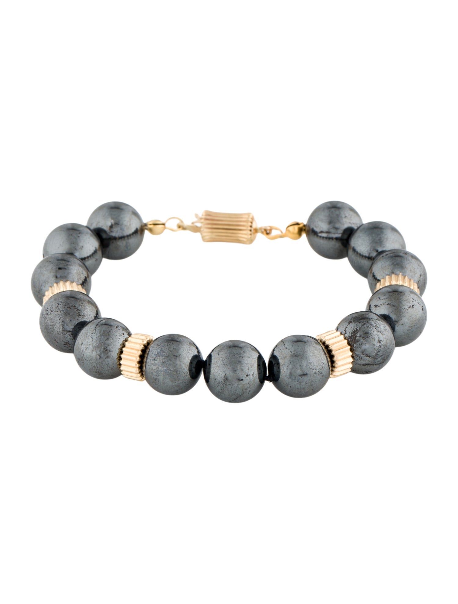 Bracelet 14K Hematite Beaded Bracelet