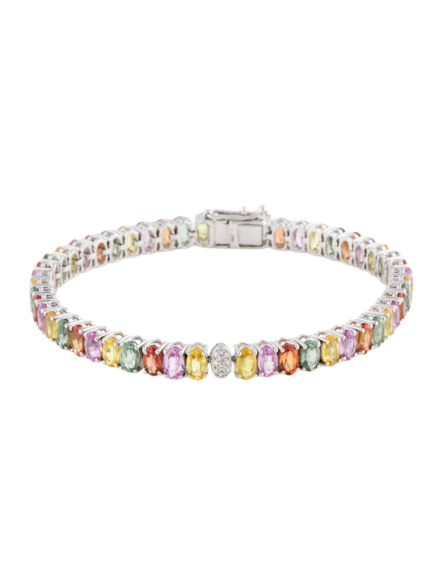 Bracelet 14K 15.23ctw Sapphire & Diamond Tennis Bracelet