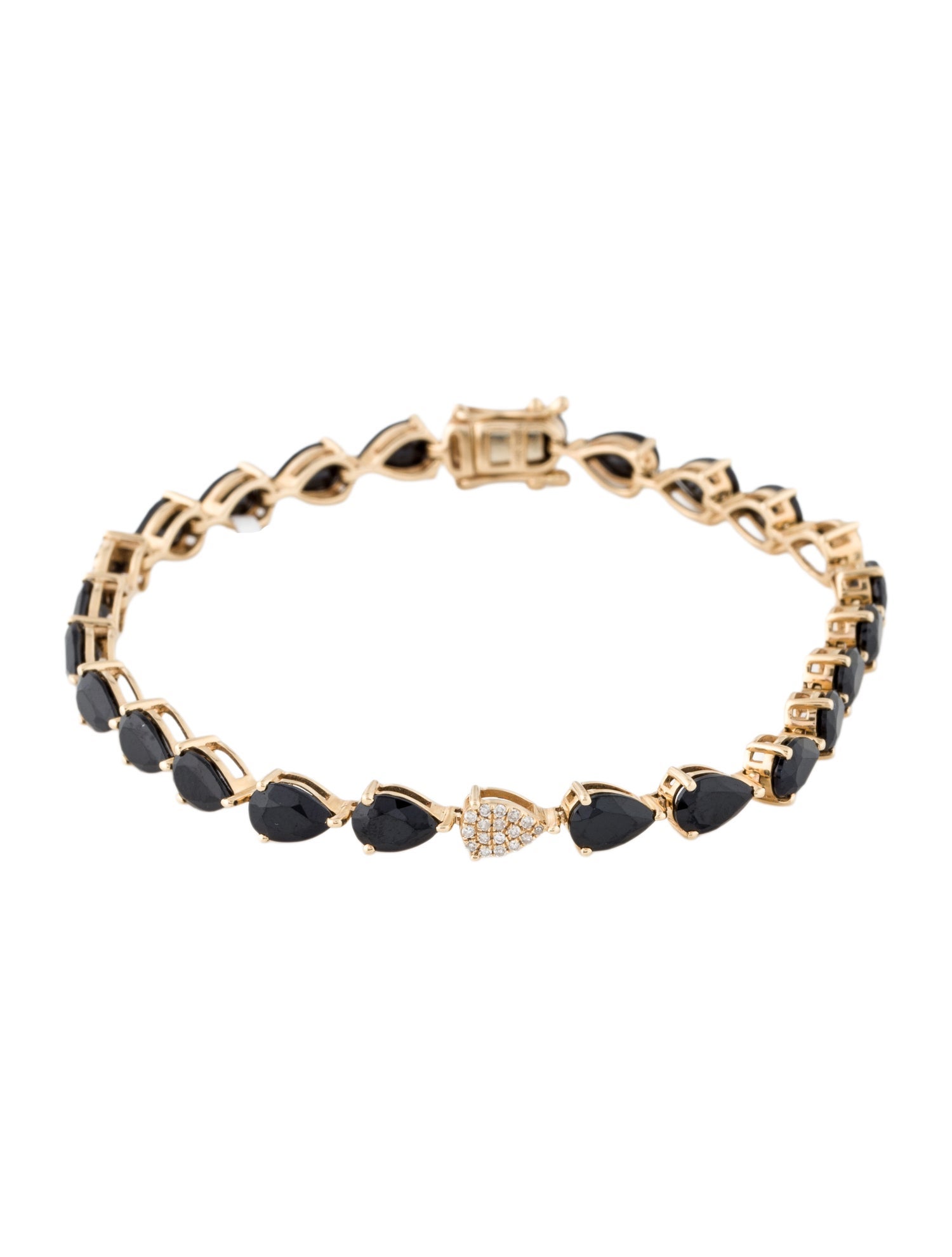 Bracelet 14K 10.45ctw Sapphire & Diamond Link Bracelet