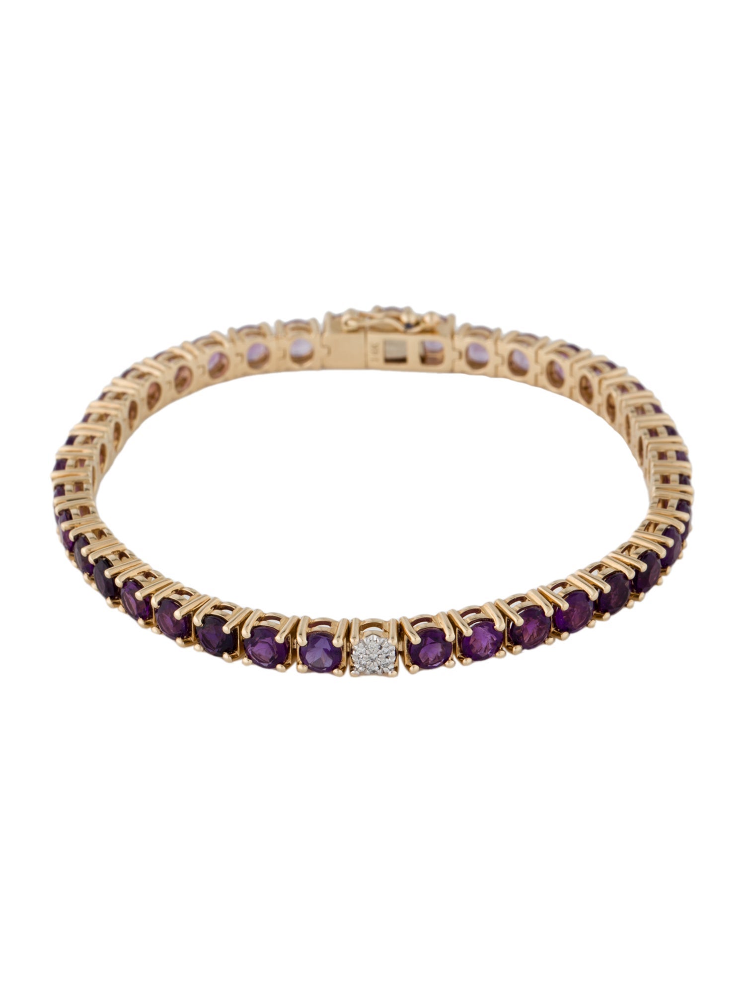 Bracelet 14K Amethyst & Diamond
