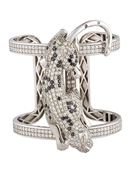 Bracelet 18K 9.03ctw Diamond & Ruby Panther Cuff Bracelet