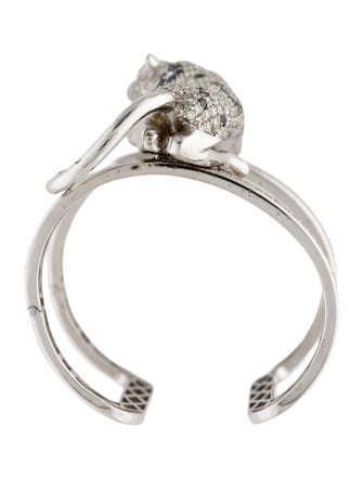 Bracelet 18K 9.03ctw Diamond & Ruby Panther Cuff Bracelet