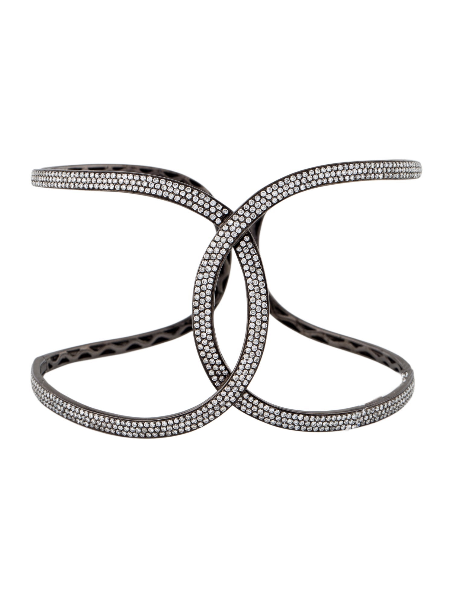 Bracelet 1.48ct Diamond Black Gold Cuff Bracelet