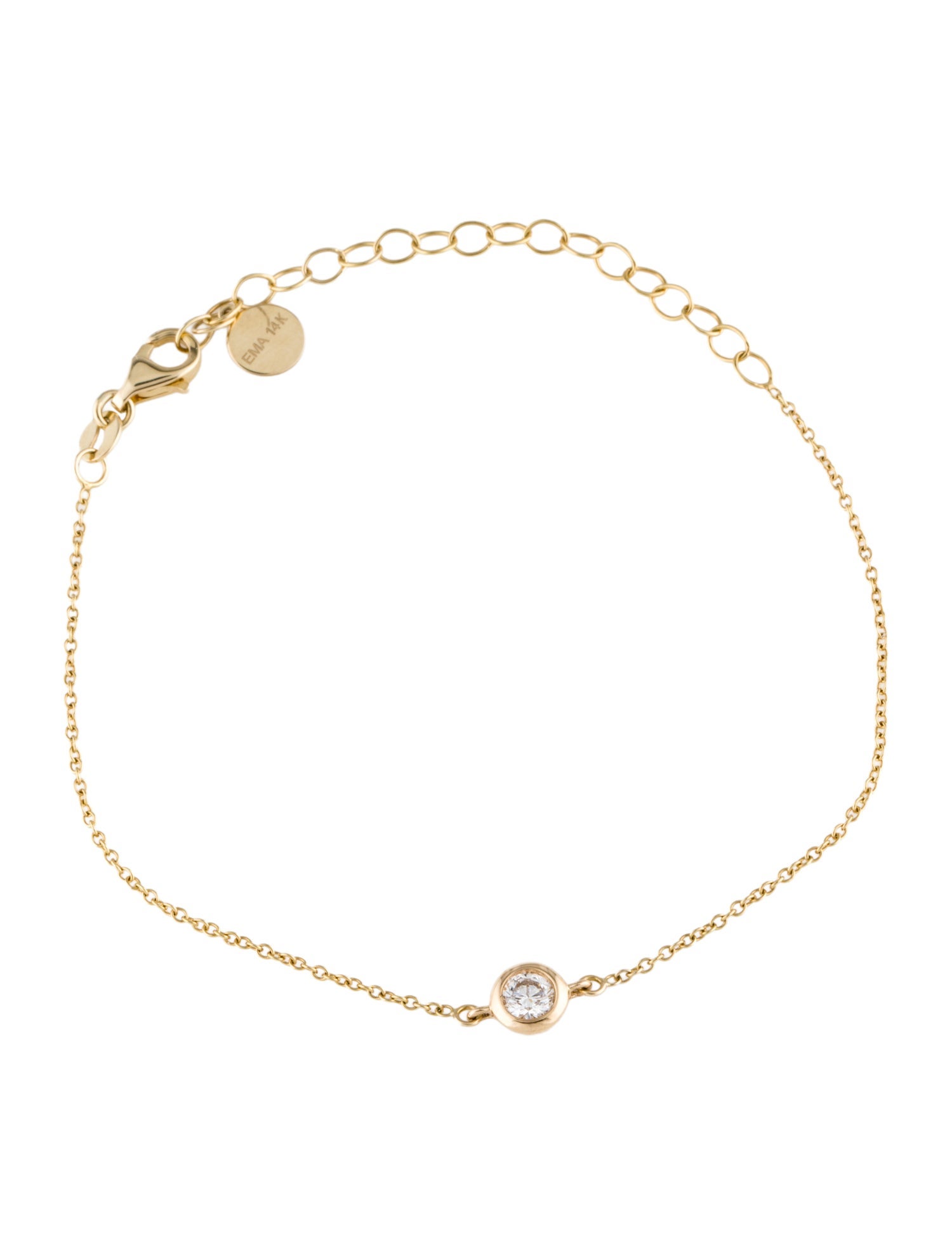 Bracelet 14K Diamond Solitaire Station Bracelet