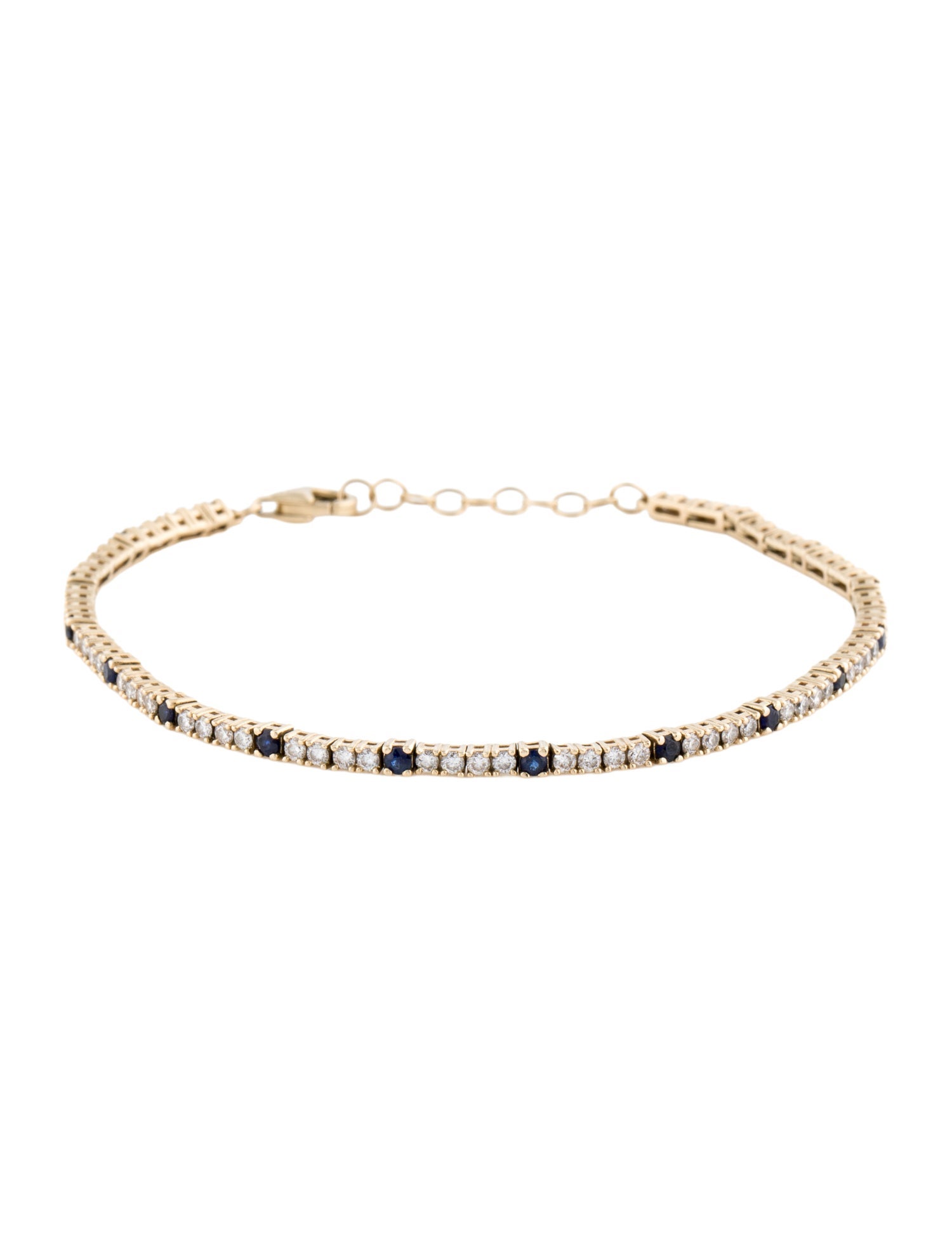 Bracelet 14K 1.28ctw Diamond & Sapphire Link Bracelet