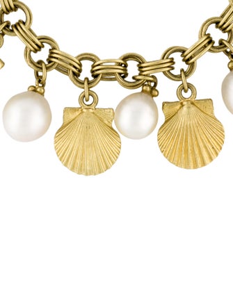 Bracelet 18K Pearl Shell Charm Link Bracelet