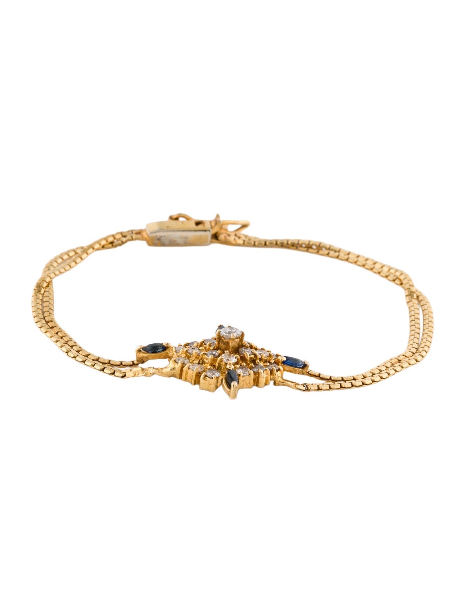Bracelet 18K Diamond & Sapphire Link Station