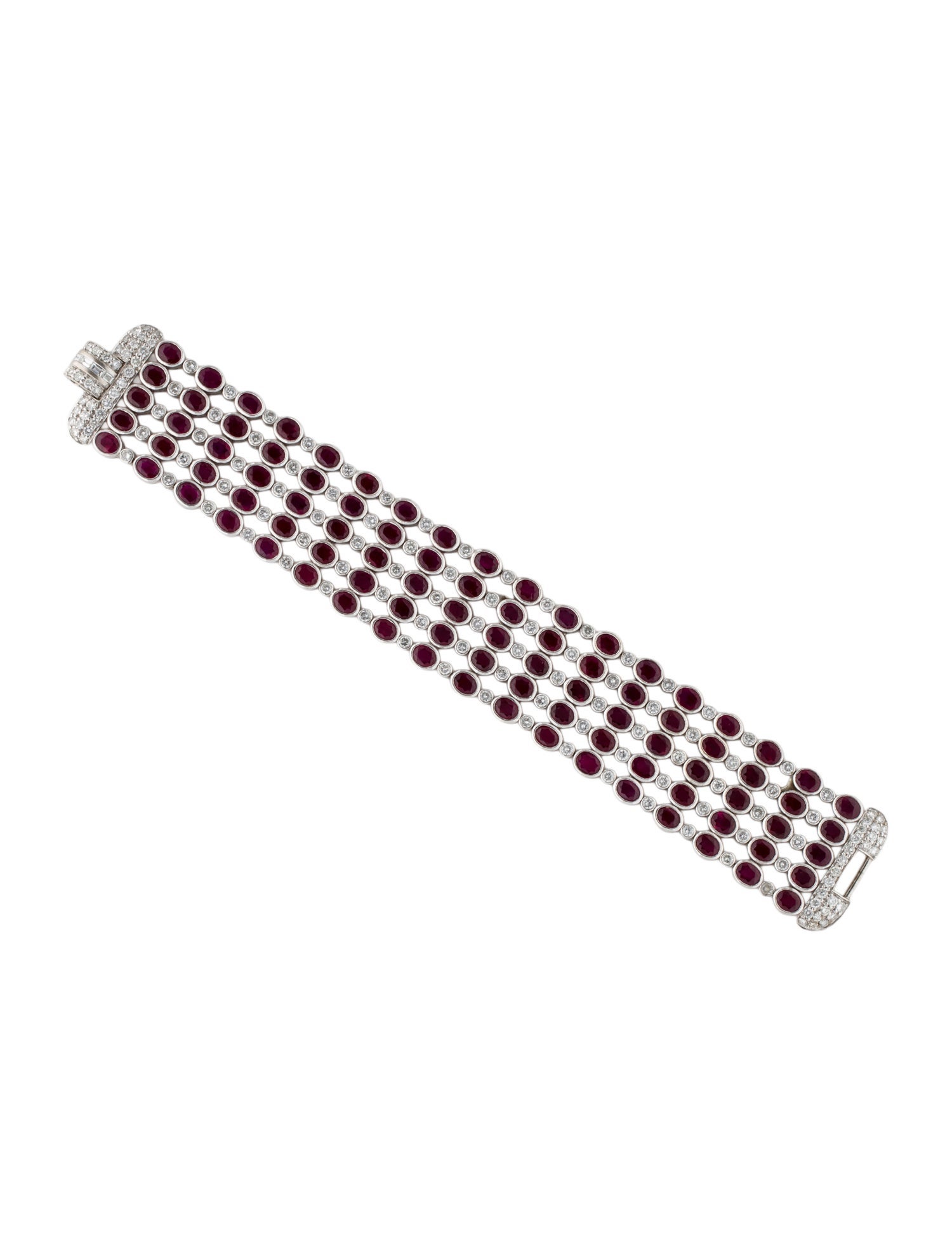 Bracelet 18K 32.40ctw Ruby & Diamond Link Bracelet