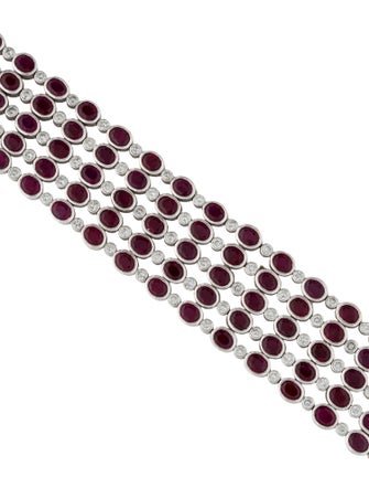 Bracelet 18K 32.40ctw Ruby & Diamond Link Bracelet