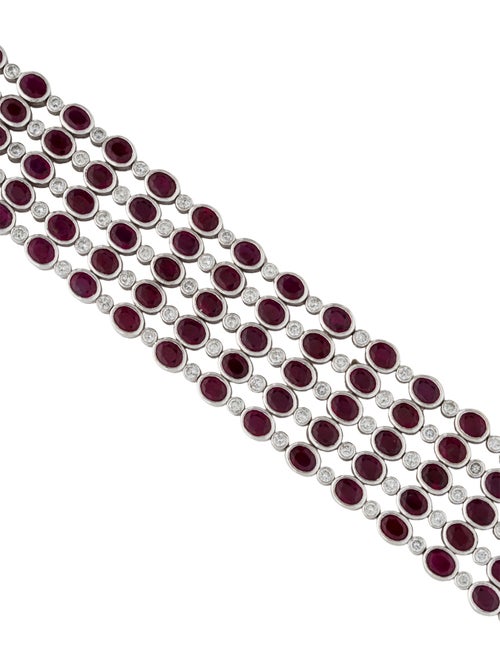 Bracelet 18K 32.40ctw Ruby & Diamond Link Bracelet