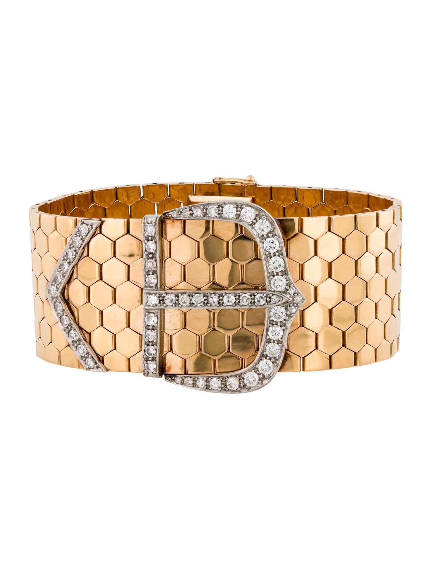 Bracelet Retro 18K 2.35ctw Diamond Honeycomb Link Bracelet