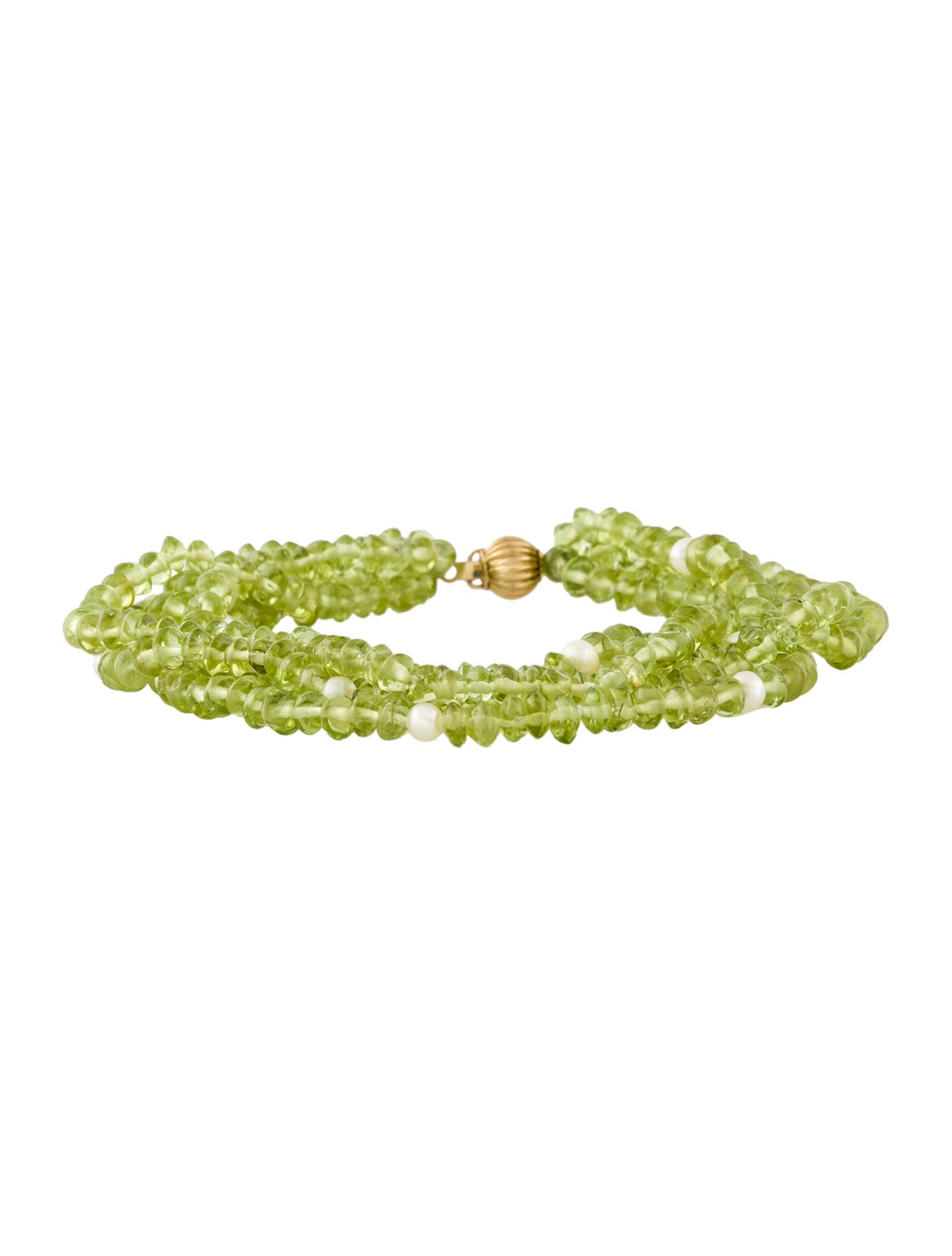 Bracelet 14K Pearl & Peridot Bead Bracelet
