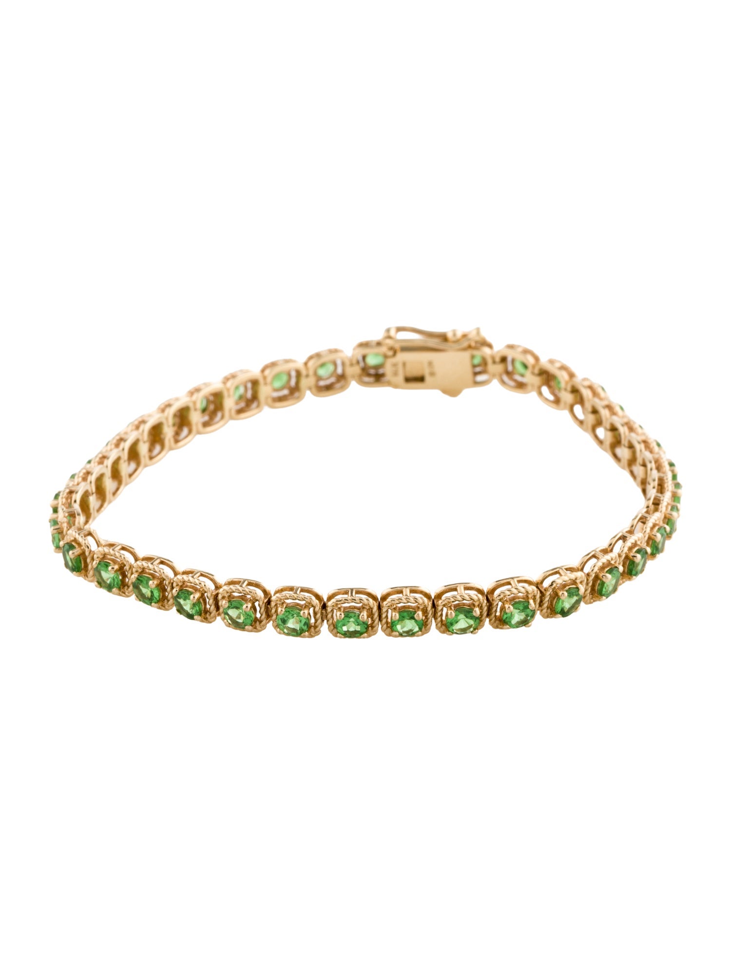 Bracelet 14K 3.88ctw Tsavorite Tennis Link Bracelet