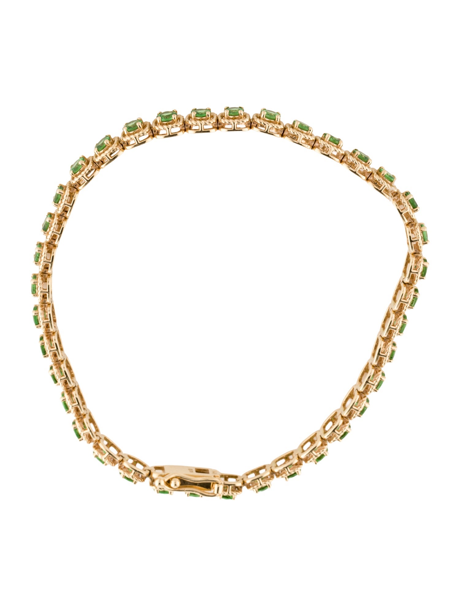 Bracelet 14K 3.88ctw Tsavorite Tennis Link Bracelet