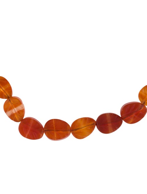 Bracelet 14K Carnelian Carved Leaf Bead Bracelet