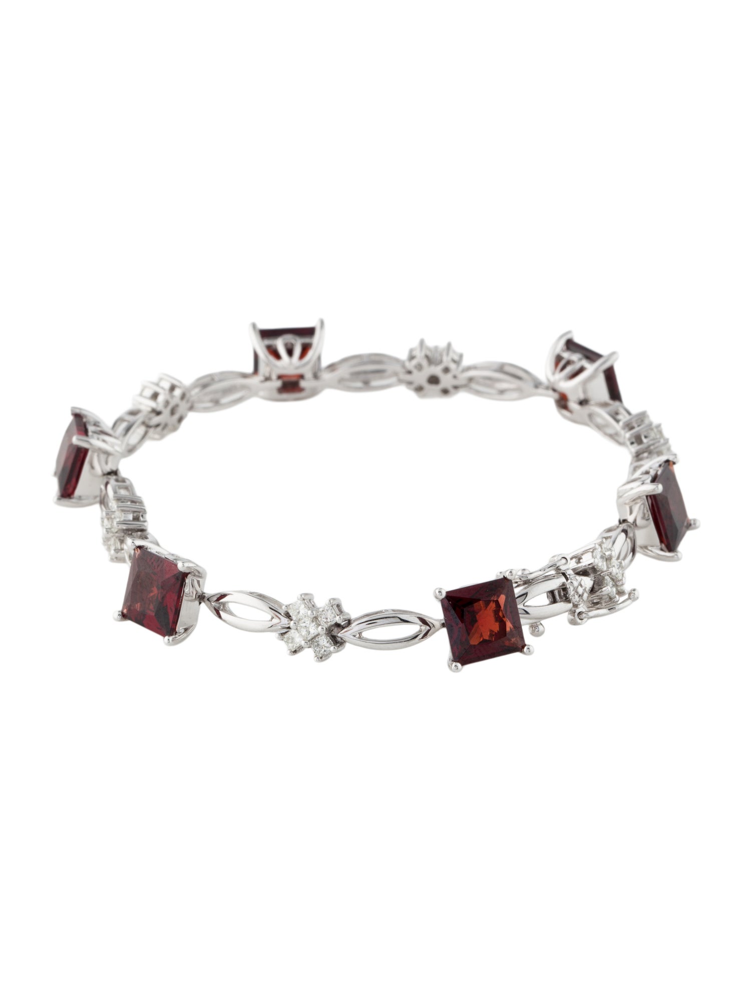 Bracelet 14K Garnet & Diamond Station