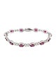 Bracelet 14K Rhodolite & Diamond Station Link Bracelet