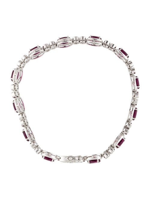 Bracelet 14K Rhodolite & Diamond Station Link Bracelet