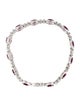 Bracelet 14K Rhodolite & Diamond Station Link Bracelet