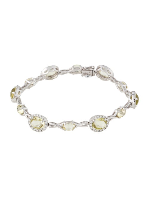 Bracelet 14K 13.38ctw Lemon Quartz & Diamond Station Bracelet