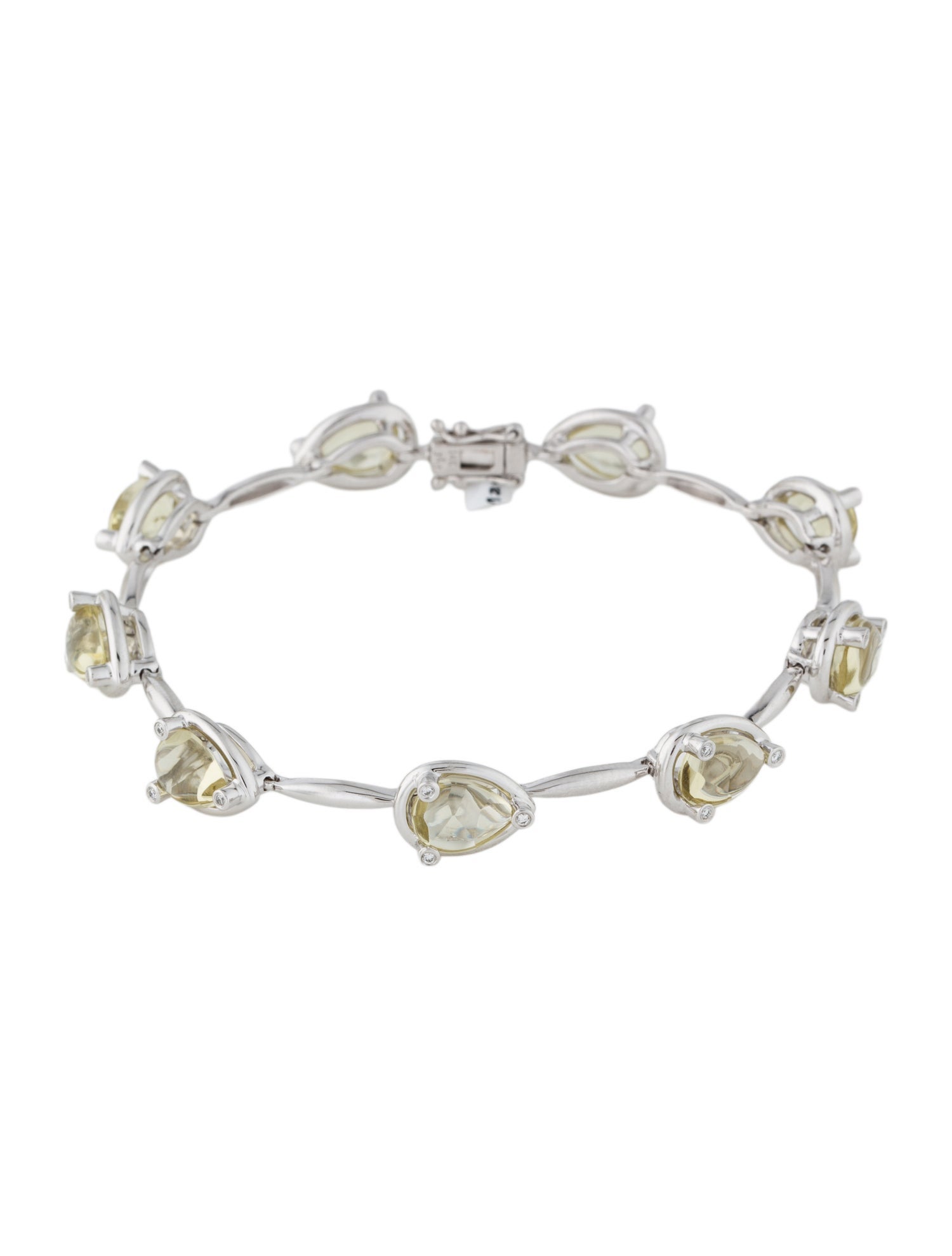 Bracelet 14K 11.33ctw Lemon Quartz & Diamond Station