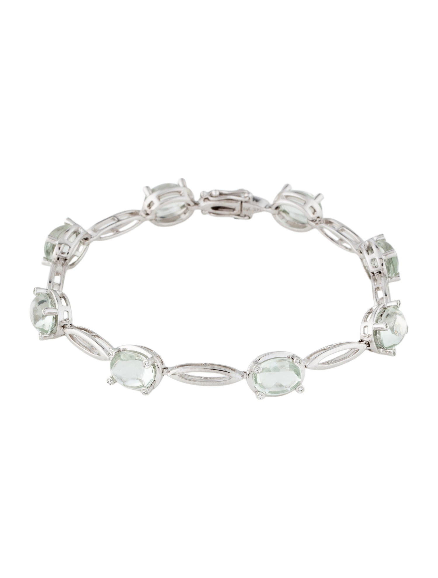 Bracelet 14K 13.12ctw Prasiolite & Diamond Station