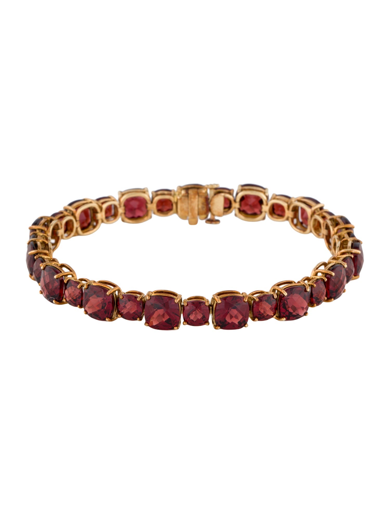 Bracelet 14K Garnet Link Bracelet