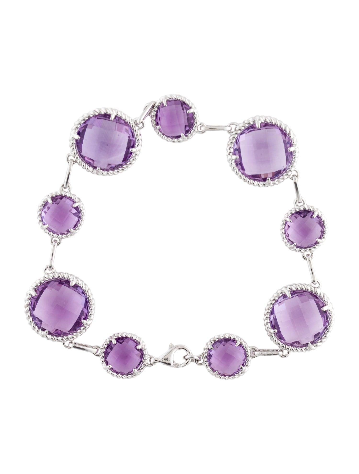 Bracelet 14K Amethyst Station Bracelet