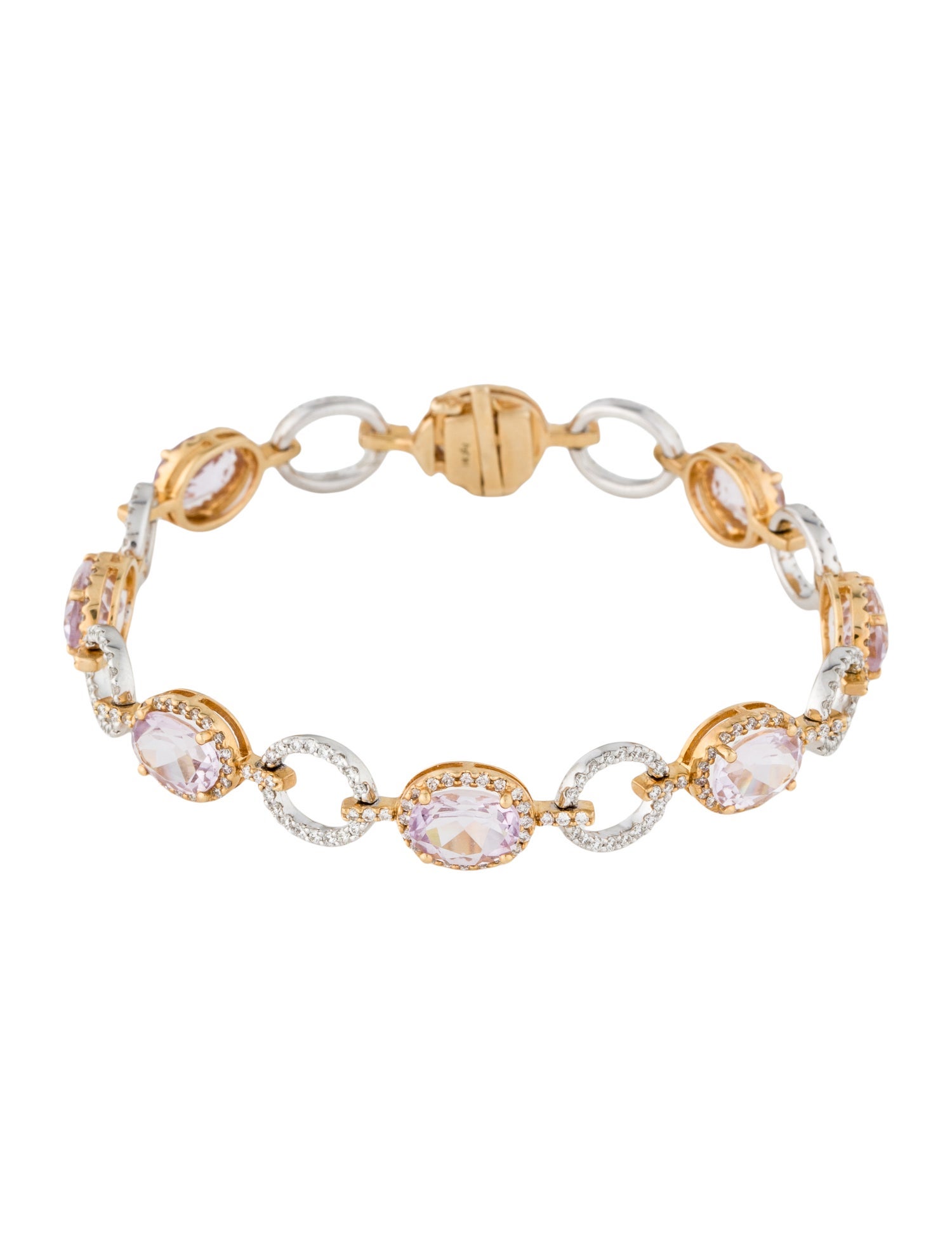 Bracelet 14K Amethyst & Diamond Tennis Bracelet