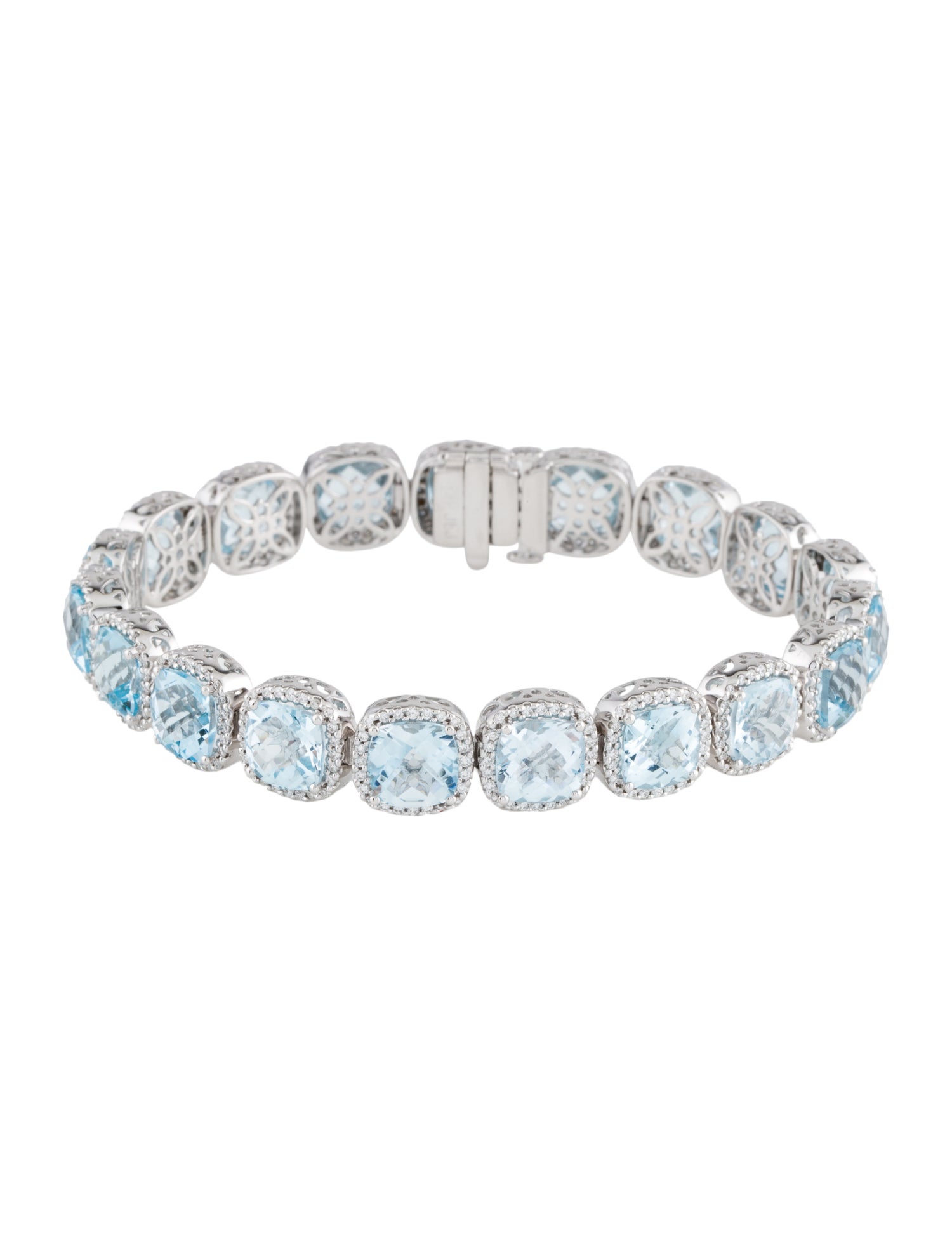 Bracelet 14K Topaz & 1.36ctw Diamond Link Bracelet