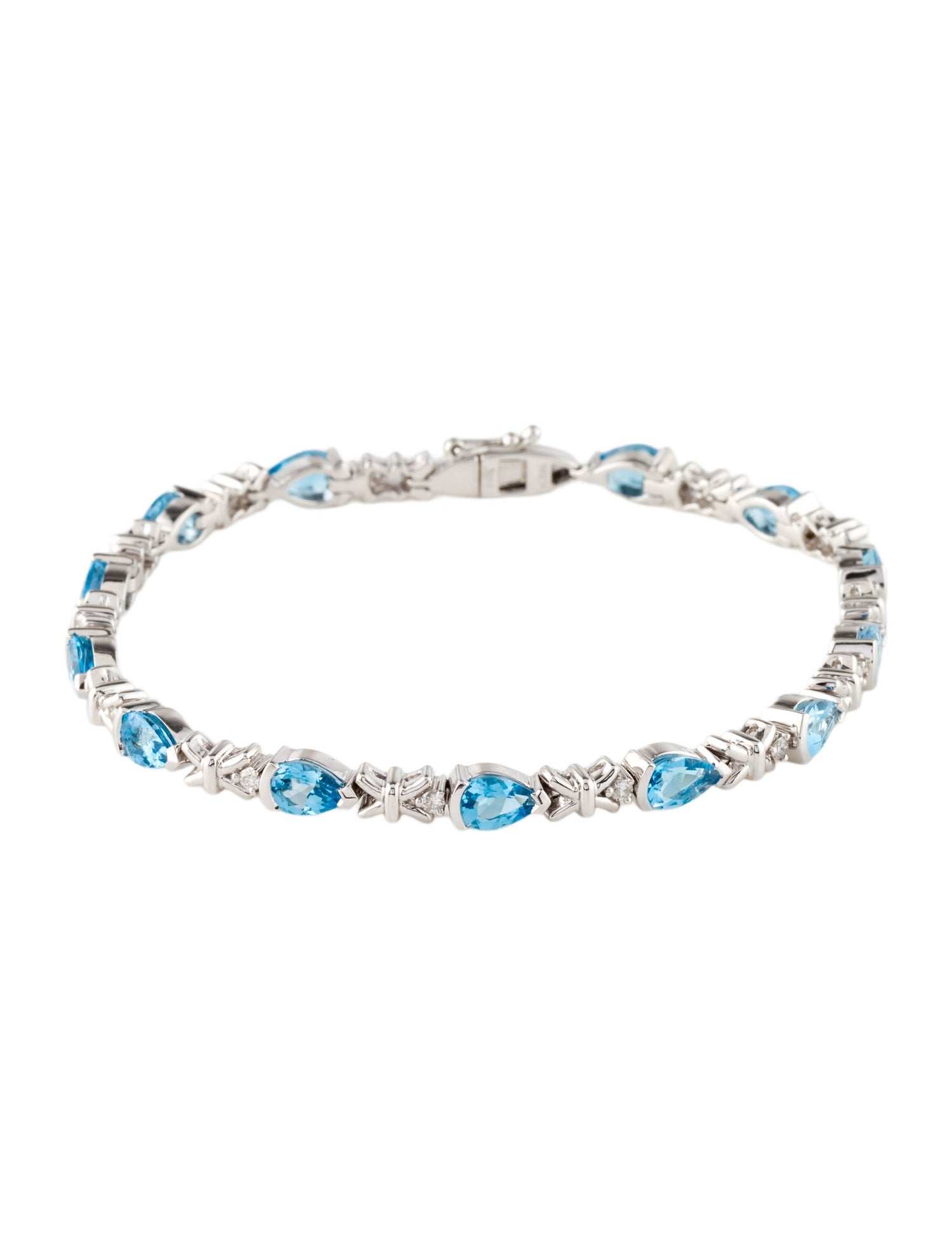 Bracelet 14K Topaz & Diamond Station