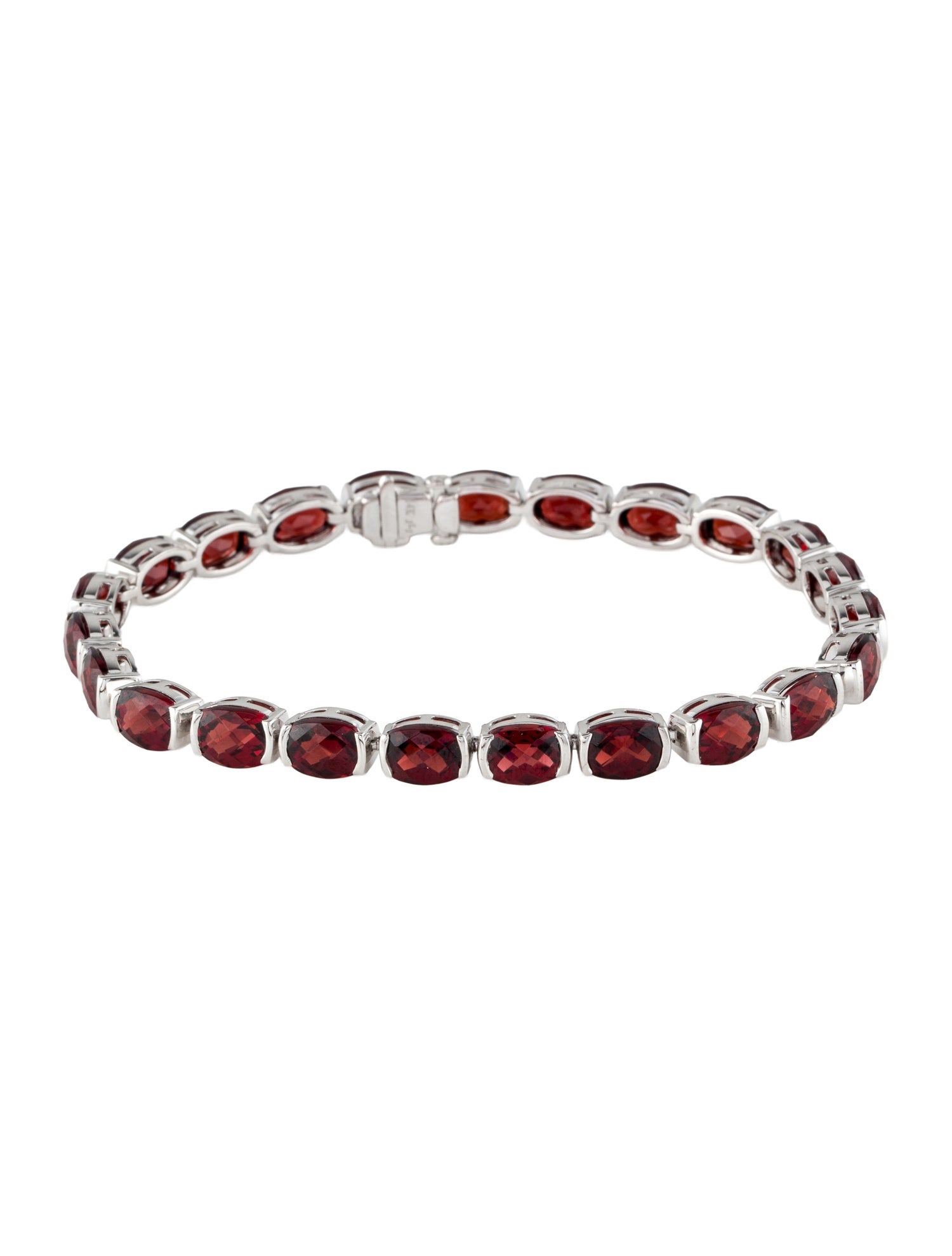 Bracelet 14K Garnet Link Bracelet