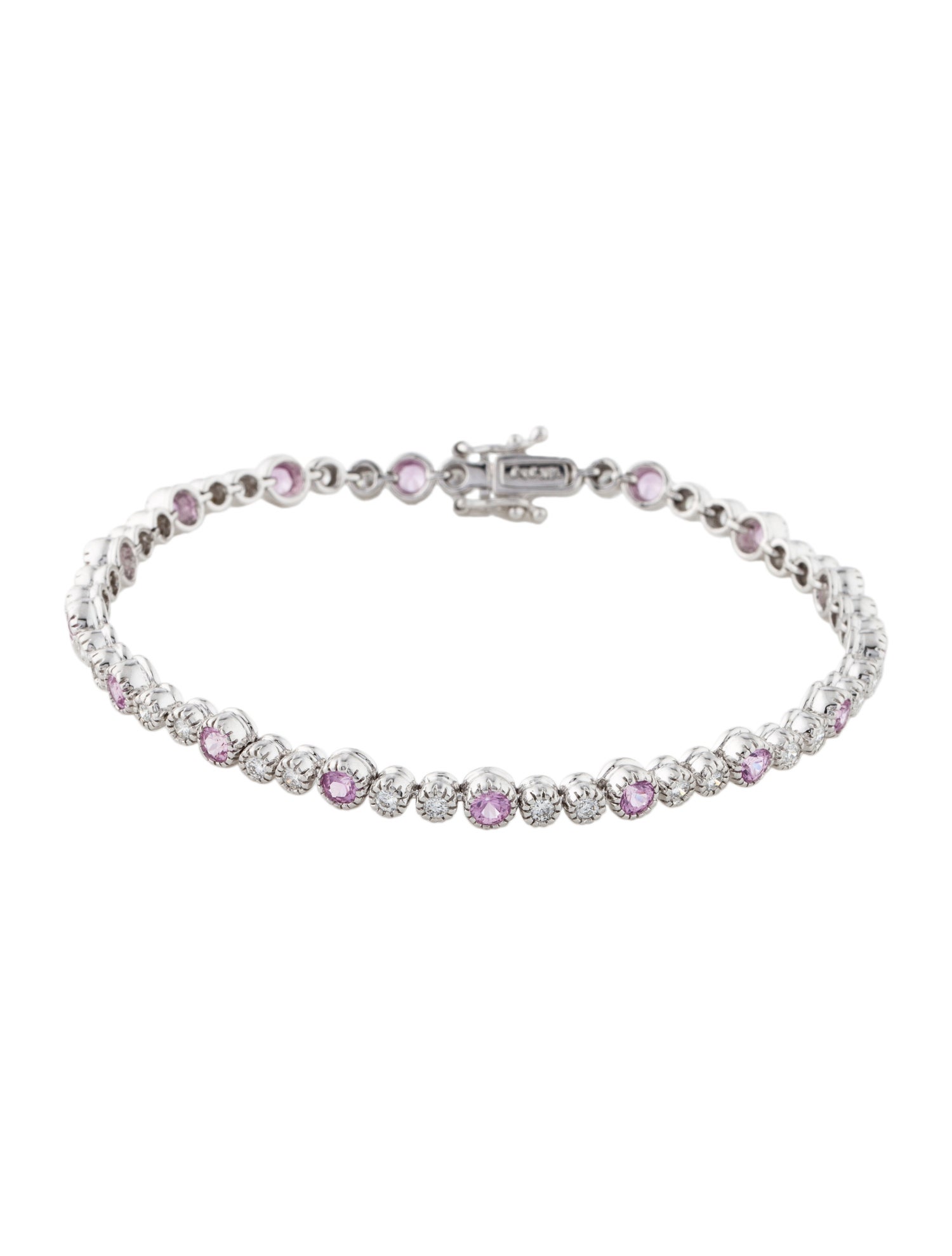 Bracelet 18K 2.00ctw Sapphire & Diamond Tennis Bracelet