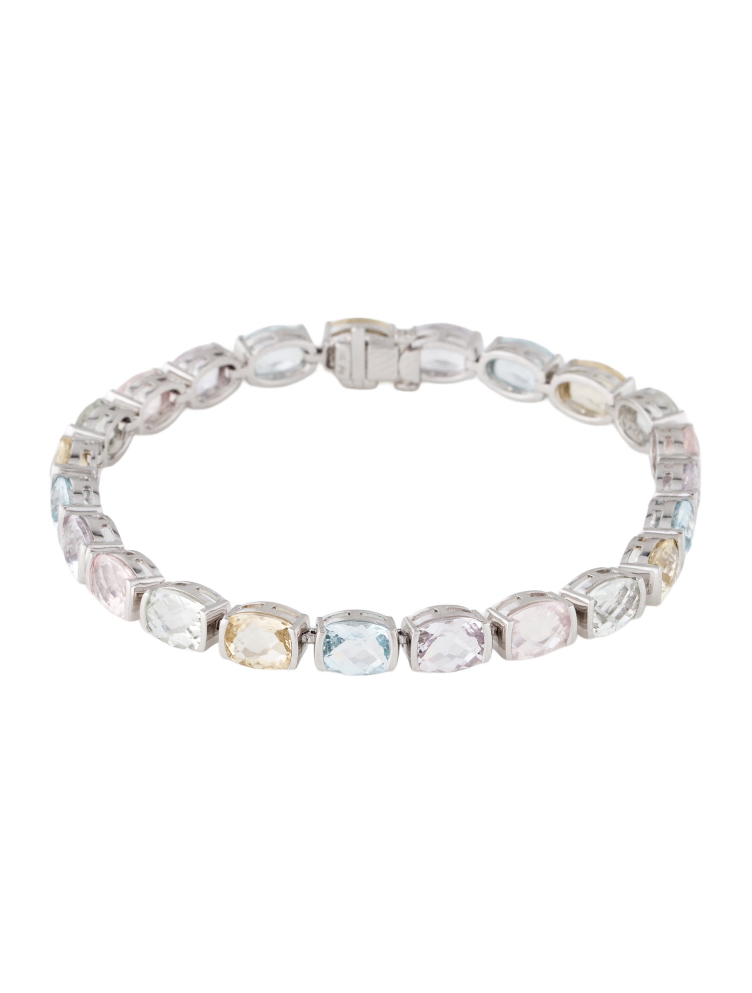 Bracelet 14K Quartz & Topaz Station Bracelet