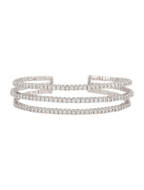 Bracelet 14K 2.16ctw Diamond Three Row Cuff Bracelet