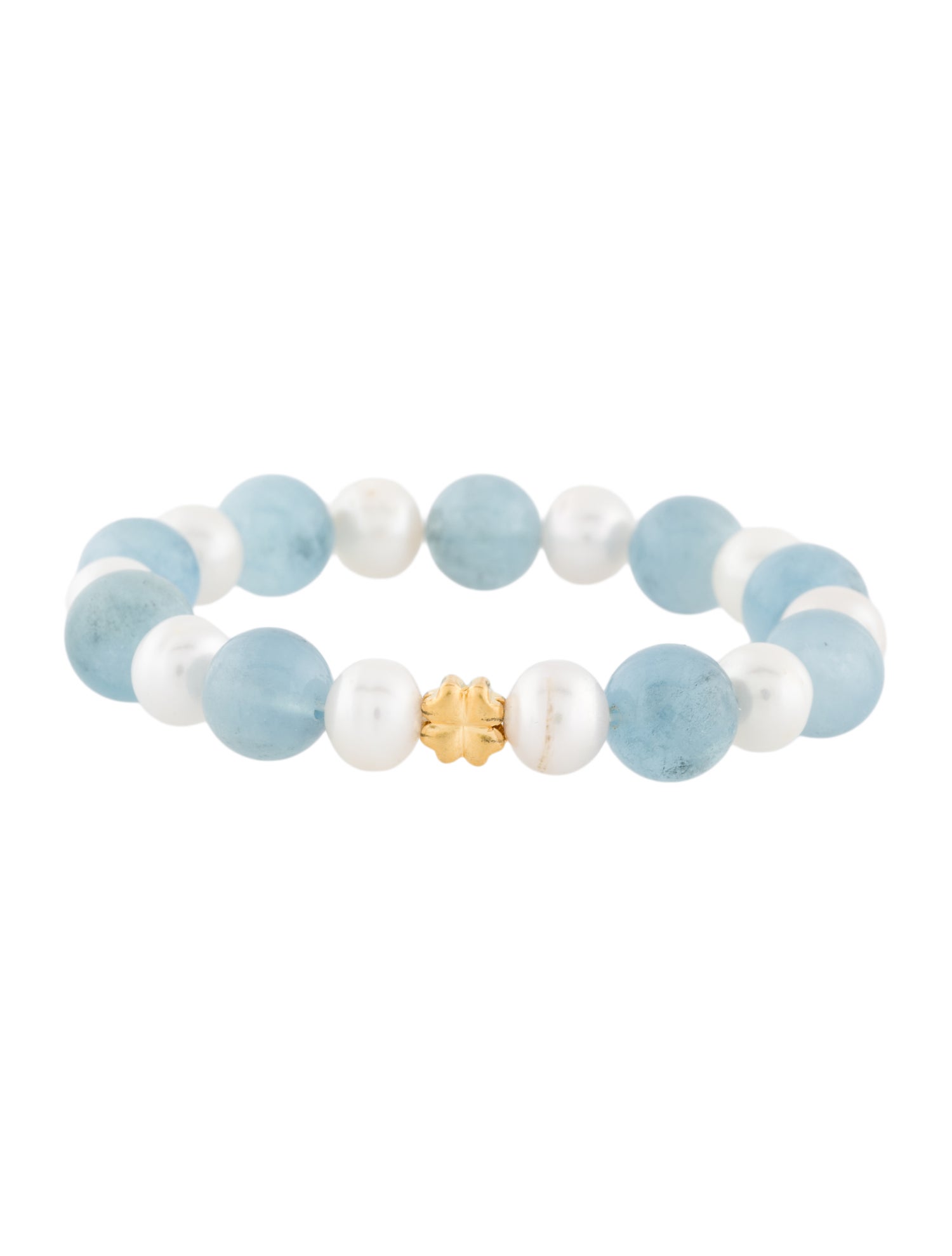 Bracelet 24K Pearl & Aquamarine Bead